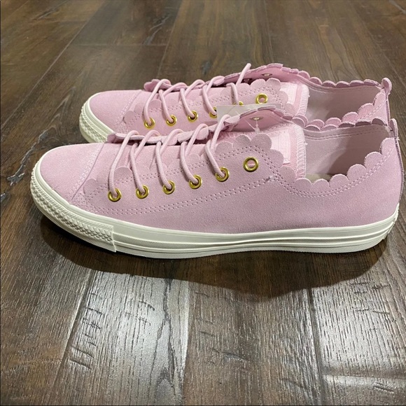 Converse CTAS Low Ox Frilly Thrills Suede Sneaker - Picture 5 of 9